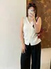 Chaleco de punto para mujer de talla grande, escote en V, corte ajustado, adecuado para superponer, otoño 2026, para mujeres de talla grande, entallado a la cintura, chaleco versátil para usar sobre otras prendas