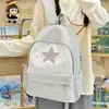 Mochila moderna y única para chicas de secundaria, estilo coreano de alta estética, bolso de hombro fresco y lindo de lunares para estudiantes de preparatoria