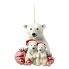 Decoración navideña de familia de osos polares linda transfronteriza, colgante, coche de Navidad divertido, colgante para el hogar