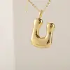 Venta Caliente Transfronteriza 18K Liso Lindo Versión Q Gordito Burbuja Colgante Alfabeto 26 Letras Estilo Minimalista de Nicho