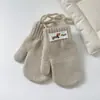 Manoplas de Color Sólido de Moda de Dibujos Animados para Niños y Niñas Estilo Coreano a Prueba de Frío, Cálidas y Antiperdidas Guantes de Lana Tejidos con Correa