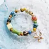 Pulsera de cerámica de Jingdezhen, nueva y que no se decolora, para estudiantes mujeres, pulsera de cuentas de estilo antiguo, pulsera de cerámica fresca y moderna
