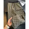 Calça Casual Estampada de Veludo Cotelê High Street Americana Estilo Old Money Calça Esportiva Casual Masculina