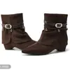 Botines de punta para mujer, nueva moda otoño 2026, hebilla de cinturón adelgazante, interior que aumenta la altura, botas vaqueras