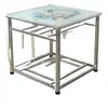 Mesa de Barbacoa de Acero Inoxidable Mesa Cuadrada de Comedor para el Hogar Calefacción Eléctrica Multifuncional Plegable Mesa de Ajedrez y Cartas Rejilla para Barbacoa
