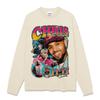 Camiseta de Manga Corta Estampada de Chris Brown Hip Hop Retro Americano Marrón Algodón Pesado Lavado Vintage Camiseta Moderna