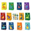 LB125 Bolsa de papel Kraft con pegatinas de dinosaurio de dibujos animados de Amazon para fiestas, dulces, regalos de cumpleaños
