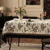 Toalha de mesa vintage estilo francês, impermeável, resistente a óleo, lavável, novo modelo 2026, toalha de mesa de jantar resistente ao calor, luxo leve com toque de alta qualidade, toalha para mesa de centro