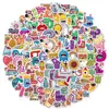 Compra Directa Transfronteriza de 100 Pegatinas Pequeñas Mixtas con Letras en Inglés, Monstruos, Animales Pequeños, Flores y Diseños de Dibujos Animados
