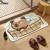 Alfombra de Piso de Barro de Diatomeas Dibujo Animado de Capibara Alfombrilla para Pies Absorbente de Agua de Baño Capibara Lindo Forma Irregular Antideslizante Alfombra de Entrada