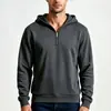 Sudadera con capucha y media cremallera de color liso para hombre al por mayor para Eur