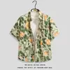 Camisa Havaiana Floral de Praia de Verão Manga Curta Masculina Solta Estilo Hong Kong Retro Japonês Tendência Fina