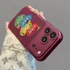 Lanyard de mentalidad positiva aplicable funda para teléfono Apple 18pm 16 agujeros precisos textura de cuero iphone17 silicona 15 Rojo burdeos