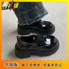 Nuevos Zapatos Pequeños de Cuero con Suela Gruesa Versátiles con Cordones Moda Femenina Estilo Británico Retro Zapatos Pequeños de Cuero Planos Mujer