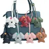 Nova Série Miu Bolsa Pingente Cachorro de Pelúcia Cacheado Couro PU Pingente Fofo de Chaveiro de Cachorro Pingente de Couro