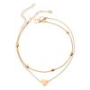 Joyas Transfronterizas Accesorios para Pies Aliexpress Verano Playa Estilo Nuevo Cadena de Bolas Redondas Tobillera con Forma de Corazón para Mujeres