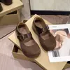 Sapatos Femininos Mary Jane Estilo Relaxado Retrô 2026 Chegada Nova Início do Outono Estilo Maillard Bico Redondo Pequeno Sapatilhas Versáteis