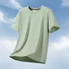 80-380 más gordo talla grande para hombre camiseta deportiva informal de cuello redondo de manga corta verano fina transpirable secado rápido media manga