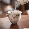 Mesa de Hielo Pintado a Mano Naranja Caqui Té Mar Taza Pública Individual Juego de Té Estilo Chino Accesorios Artefacto para Hacer Té Taza de Té Kung Tao