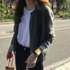 Nuevo Cardigan Tejido Perezoso Otoño 2026 Chaqueta para Mujer Ropa de Abrigo Primavera/Otoño Holgado Versátil Cardigan de Punto Negro Casual