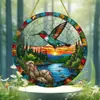 Novo ornamento de pingente plano acrílico redondo 2D transfronteiriço
