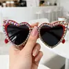 Novos Óculos de Sol com Amor Cravejados de Diamante para 2025, Estilo Europeu e Americano, Moda para Festas, Emagrecedores, para Homens e Mulheres