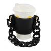 Bolso de Moda de Cuero para Té con Leche, Cubierta de Cadena para Taza de Botella de Agua para Bebidas, Cubierta Protectora Removible para Taza de Café Antiescaldante