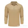 Suministros de Origen Transfronterizo Camiseta Táctica de Solapa de Fuerzas Especiales Manga Larga Holgada Elástica Entrenamiento Secado Rápido Ropa de Entrenamiento Físico