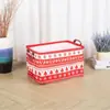 Cesta de armazenamento dobrável de tecido com alça para uso doméstico, organizador de roupas e itens diversos, cesta de armazenamento para mesa de quarto