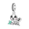 Suministro Directo Transfronterizo de Colgantes de Pájaro de Cobre Blanco Listos para Usar, Lindos, Personalizados, Modernos y Versátiles Accesorios de Joyería para Pulseras DIY para Mujeres