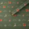 Alce de Navidad Papel de Regalo de Navidad Regalo de Navidad Decoración de Regalo Papel Kraft Navideño Papel de Regalo Vintage en stock