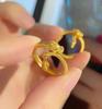 Anillo de pulsera con cola de dragón oscilante, traje de Vietnam, arena dorada, dragón del zodíaco Qiankun, anillo abierto inteligente