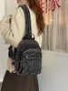 Riñonera de mezclilla retro americana para mujer, bolso bandolera de un solo hombro, mochila versátil multifuncional de nueva moda para el día a día y el trabajo