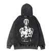 One Piece Luffy Solon Animación Japonesa Periférico Lavado Vintage Viejo Spray Directo Suelto Chaqueta con Capucha para Otoño e Invierno