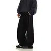 Jeans transfronterizos negros de corte holgado con dobladillo curvo para hombre y mujer, estilo fino de primavera y otoño, nuevos pantalones rectos holgados de longitud hasta el suelo de pierna ancha 2026