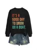 É um Bom Dia para Beber Amazon Ebay Site Independente Moda Casual Moletom de Outono e Inverno Feminino