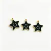 Acessórios para Joias DIY Liga Esmalte Rosto Sorridente Estrela de Cinco Pontas Pingente Pulseira Chaveiro Estrela Charme Materiais Atacado