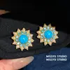 ¡Perla Turquesa! Aretes de aguja de plata tachonados con diamantes, aretes de botón de perla redonda, aretes de estilo resort vintage, sensación de lujo ligero y alta gama, aretes para mujer
