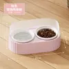 Cuenco Doble de Cerámica para Gatos y Perros, Comedero para Gatos, Protege la Columna Cervical, Antideslizante, Antiderrames, Antisalpicaduras, Bebedero para Gatos, Comedero