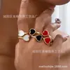 Novo design de anel europeu e americano tridimensional de metal e acrílico com amor incrustado joias de amor requintadas acessórios para mulheres