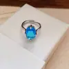 Anillo Abierto de Oro Real de 18k Chapado con Circonita Redonda Cuadrada Estilo Retro Vintage Anillo para Dedo Índice Anillo de Diseño de Nicho
