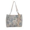 Bolsa Tote com Zíper Grande Capacidade Estampada Bolsa de Ombro Estilo Artístico Nova Bolsa de Ombro Portátil para o Dia a Dia Grande Capacidade Feminina