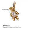 Colgante de Oso Nuevo Incrustado de Diamantes Europeos y Americanos de Acero de Titanio, Colección de Accesorios Creativos para Collar de Perlas y Pulseras DIY, Hecho a Mano