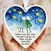 Decoración Plana 2D de Amistad en Forma de Corazón Adorno para Árbol de Navidad de Acrílico