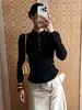Suéter de Tricô Slim Fit Emagrecedor Estilo Retrô Chinês Outono/Inverno 2026 para Mulheres, Top Estilo Francês