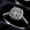 Anillo Pequeño Cuadrado de Moissanita de Plata de Ley S925 de Gran Venta, Mismo Estilo que Panga Jewelry, Anillo de Boda para Mujer, Anillo de Compromiso, Tamaño Ajustable