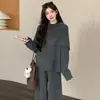 Nuevo Conjunto de Maternidad Otoño/Invierno 2026: Conjunto de Suéter Cardigan Poncho Casual de Corte Holgado, Conjunto de Tres Piezas para Maternidad