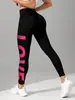 Leggings Personalizados para Mujer con Impresión Offset Leggings de Fitness Amor Madre e Hija en Inglés Pantalones de Yoga para Mujer