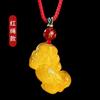 Collar Colgante Pixiu Curvo de Ágata Amarillo Natural Longma Jewelry con Cadena de Cordón Hecha a Mano para Suministro en Vivo