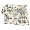 Pijama Feminino Antigo Manga Curta Calça Cropped Conjunto Menina Estudante Antiga Transfronteiriço Algodão Roupa Externa Roupas de Casa